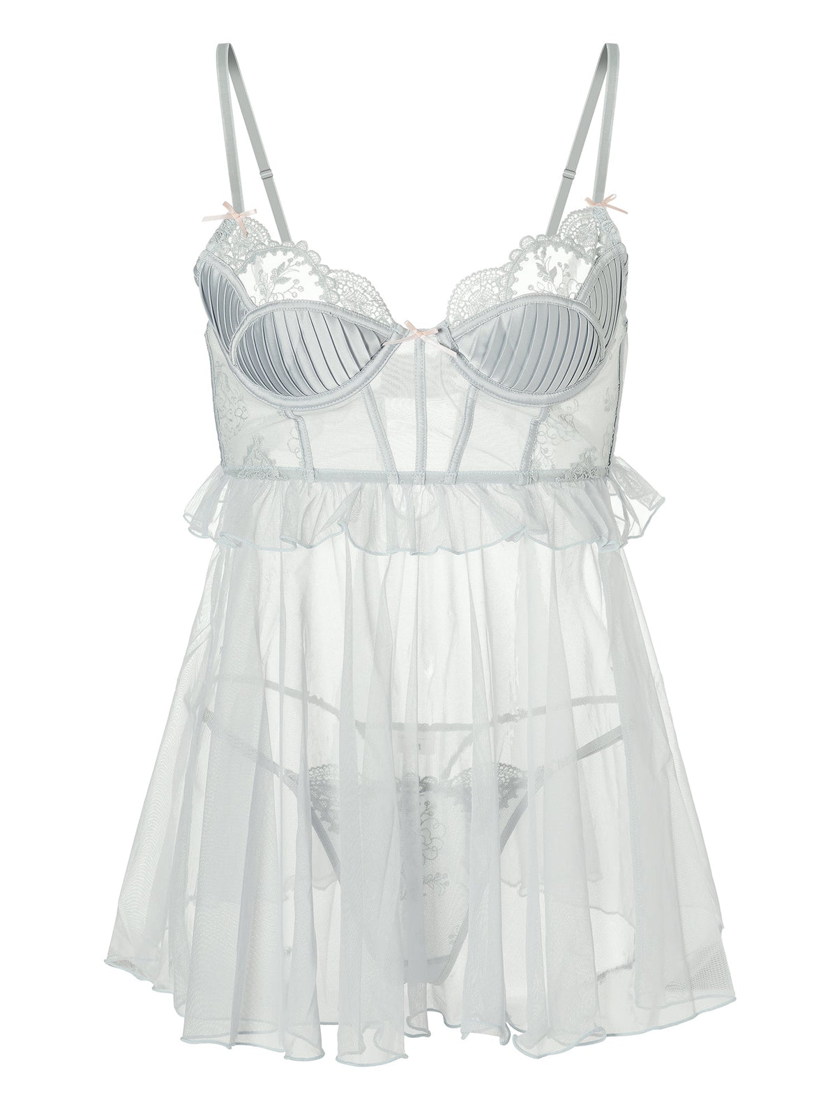 Elegant Embroidered Lace Slip Dress — view 2 | Lavah Pleasure