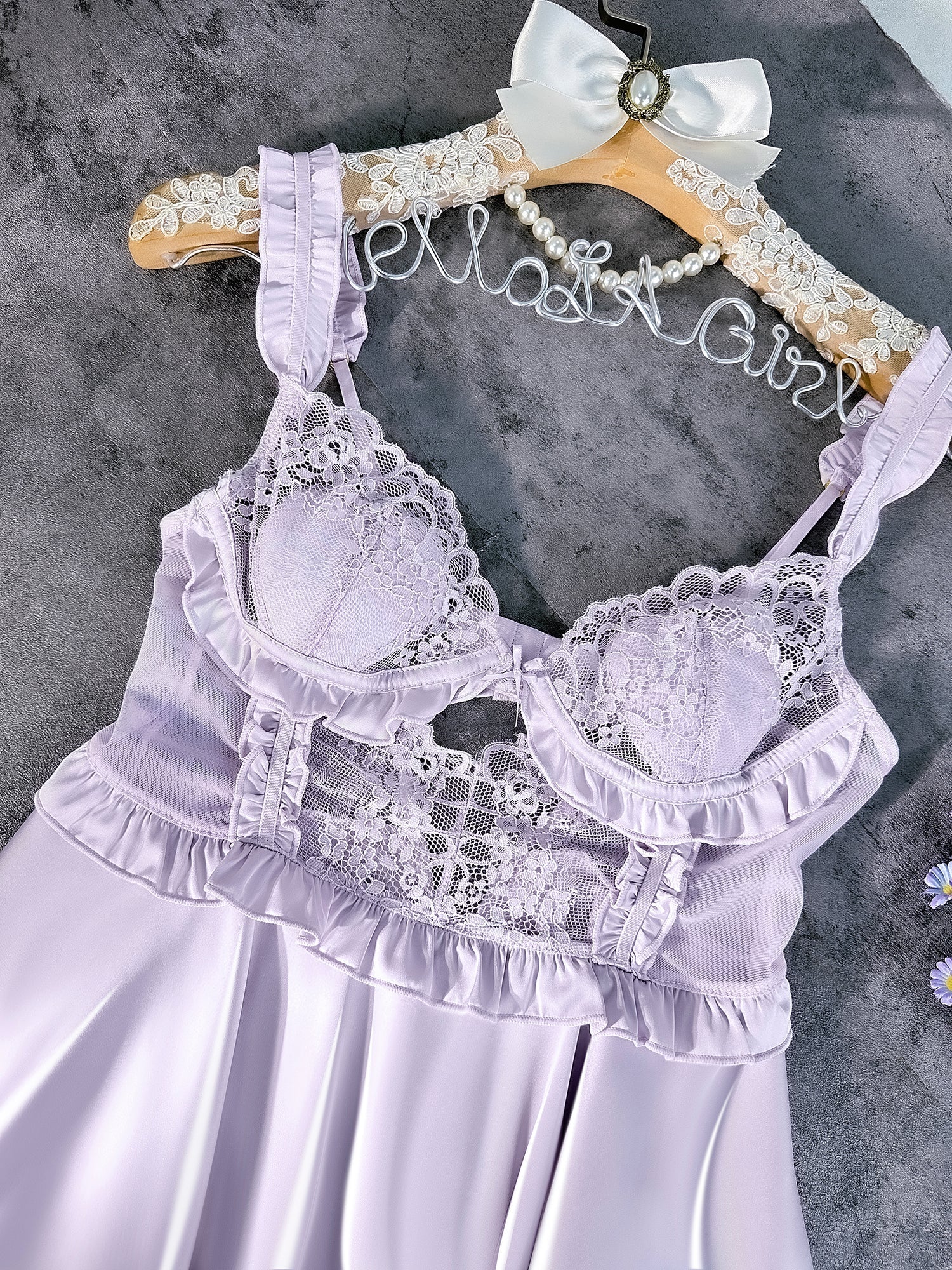 Purple Soft Satin Slip Dress — view 7 | Lavah Pleasure