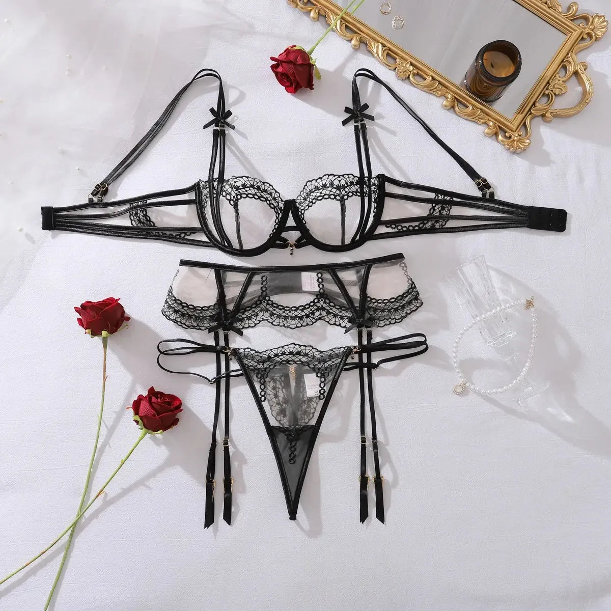 Velvet Allure Garter Set