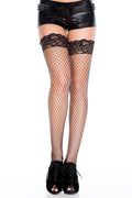 Fishnet Thigh Highs with Lace — Hosiery | Lavah Pleasure