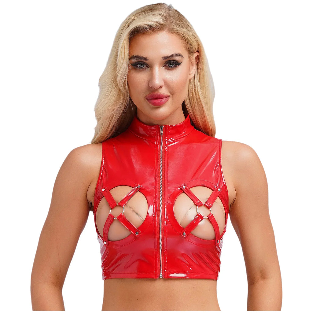 Wetlook Reveal Zipper Top