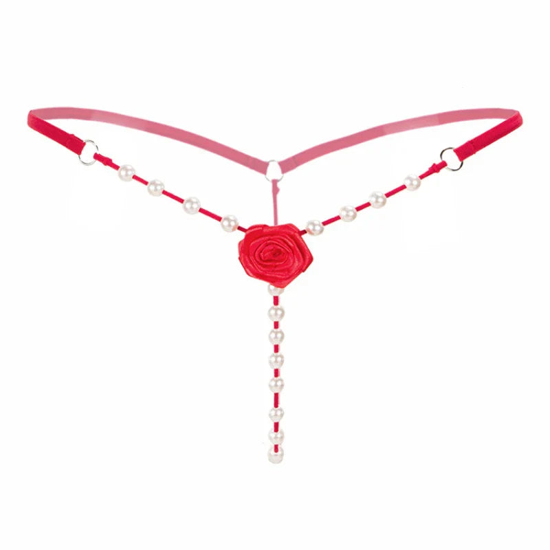 Rose Pearl Crotchless G-String — view 7 | Lavah Pleasure