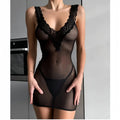 Lace Temptation Sheer Lace-Up Mini Dress — Dress | Lavah Pleasure