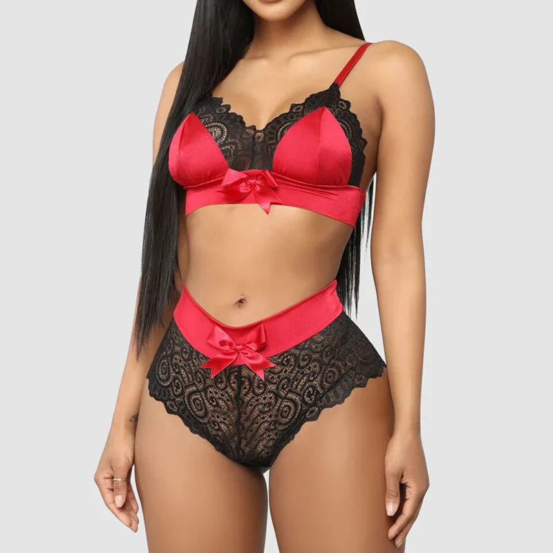 Scarlett Lace and Satin Lingerie Set — Lingerie Set | Lavah Pleasure