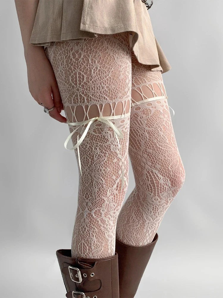 Enchanted Lace Thigh-High Stockings — view 4 | Lavah Pleasure