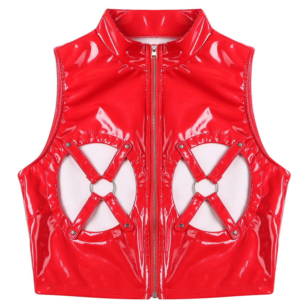 Wetlook Reveal Zipper Top