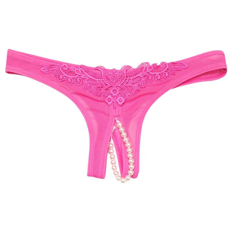 Pearl Mesh Crotchless Panty