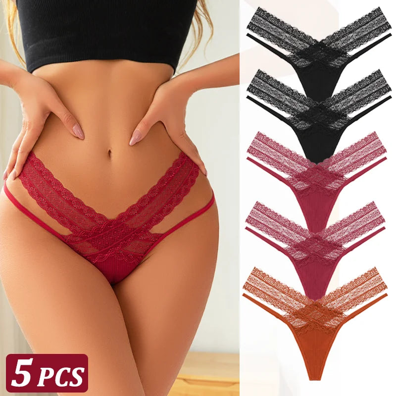 Temptation Lace Thong - 5 Pack