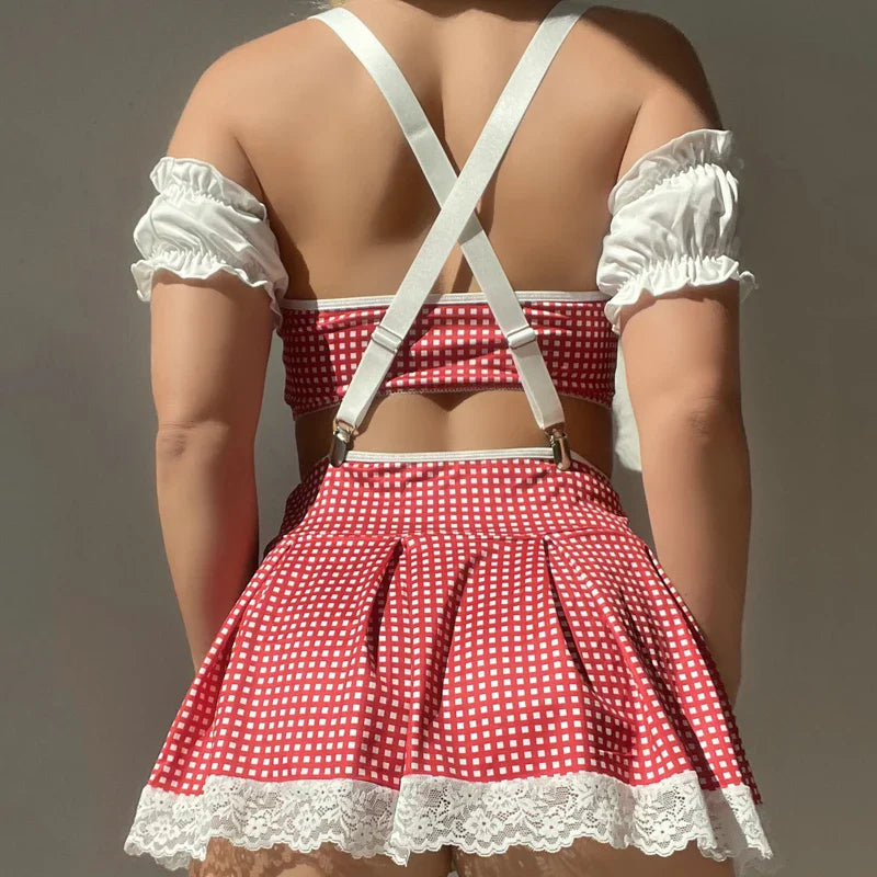 Alpine Temptress Crop Top & Skirt Set — view 2 | Lavah Pleasure