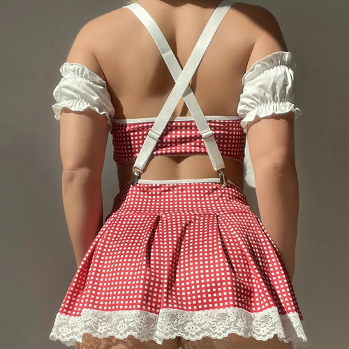 Alpine Temptress Crop Top & Skirt Set — view 2 | Lavah Pleasure