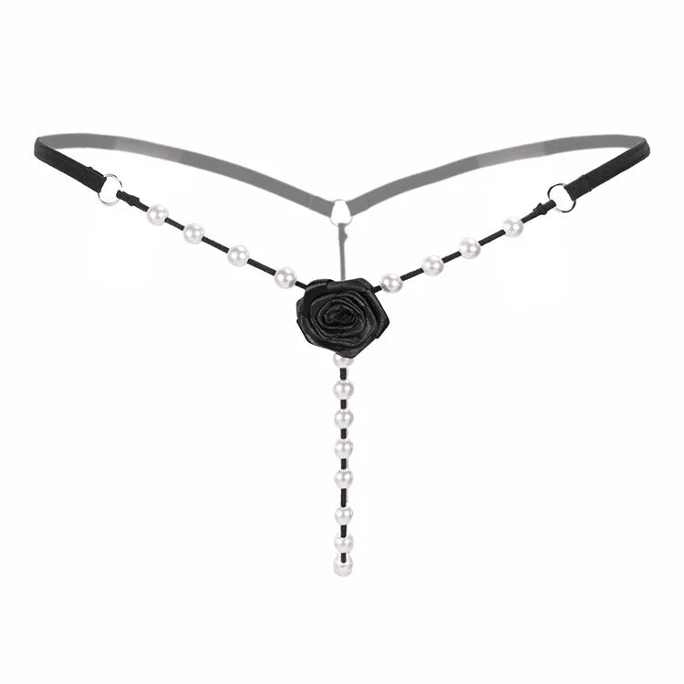 Rose Pearl Crotchless G-String — view 2 | Lavah Pleasure