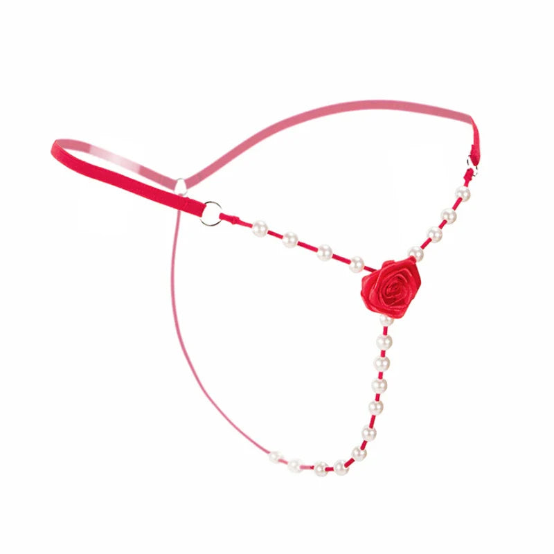 Rose Pearl Crotchless G-String — view 8 | Lavah Pleasure