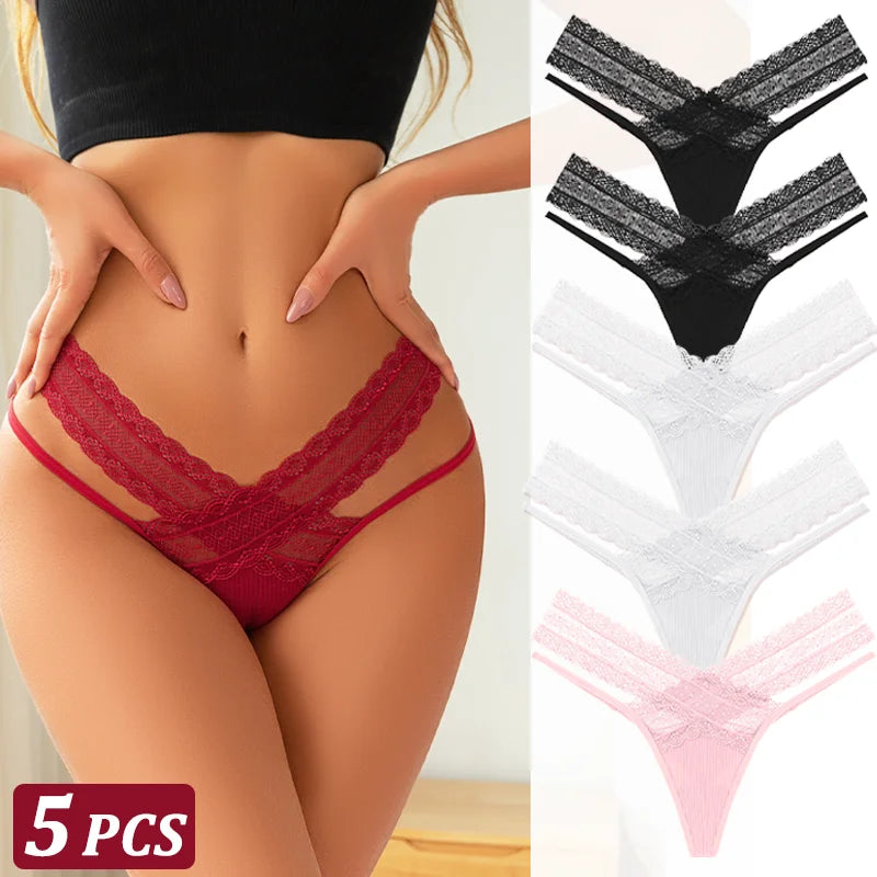 Temptation Lace Thong - 5 Pack