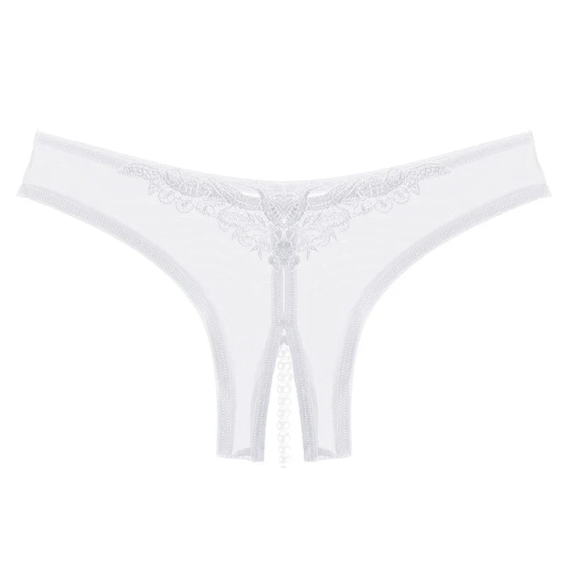 Pearl Mesh Crotchless Panty