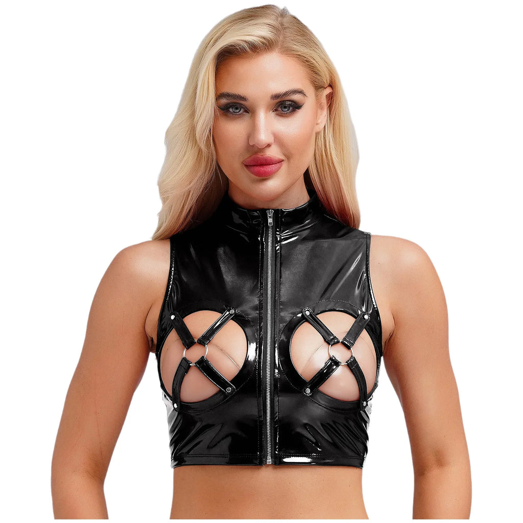 Wetlook Reveal Zipper Top