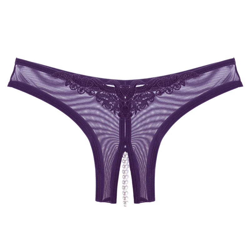 Pearl Mesh Crotchless Panty