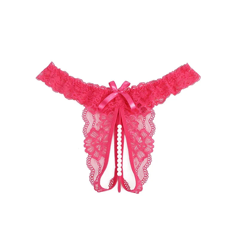 Paloma Pearl Lace Open Thong