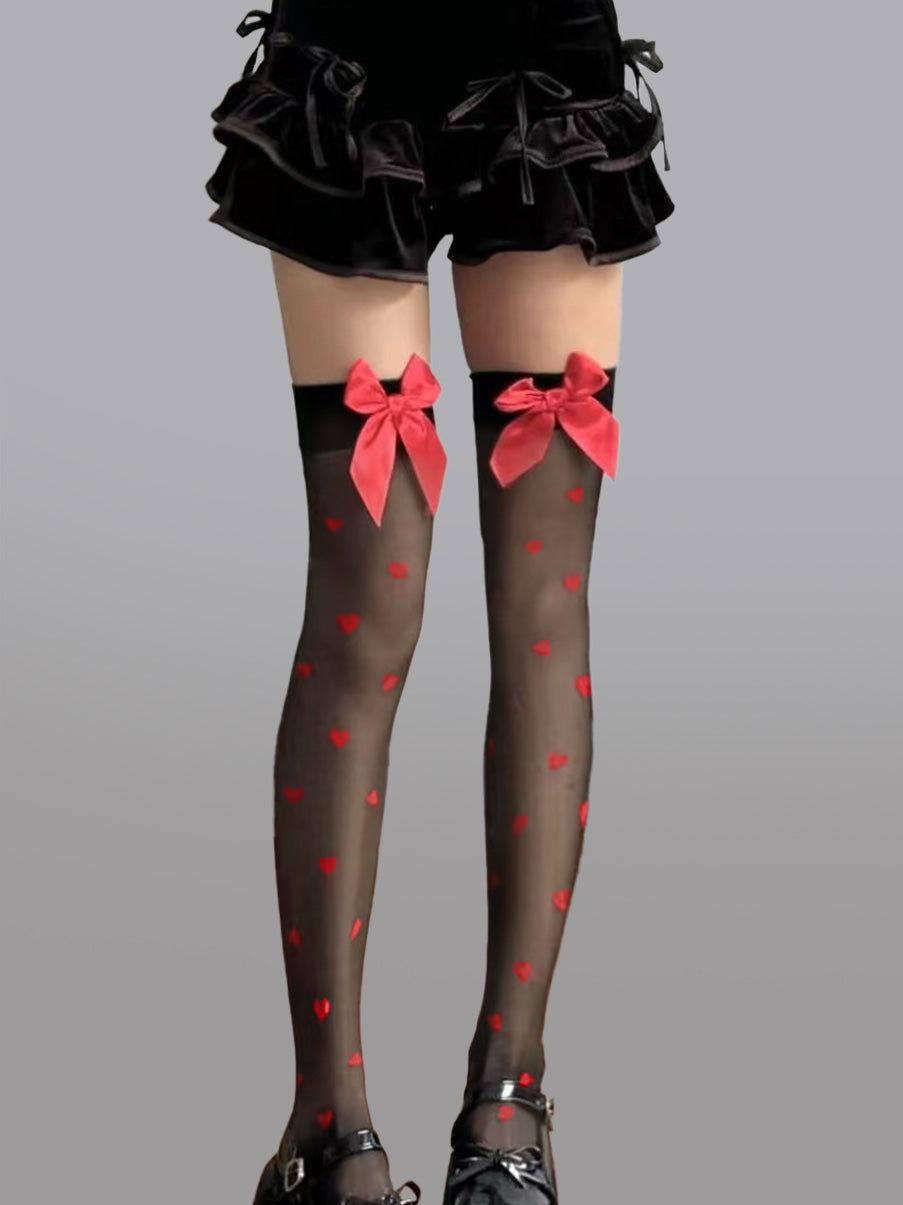 Cute Bow Polka Dot Stockings — view 7 | Lavah Pleasure