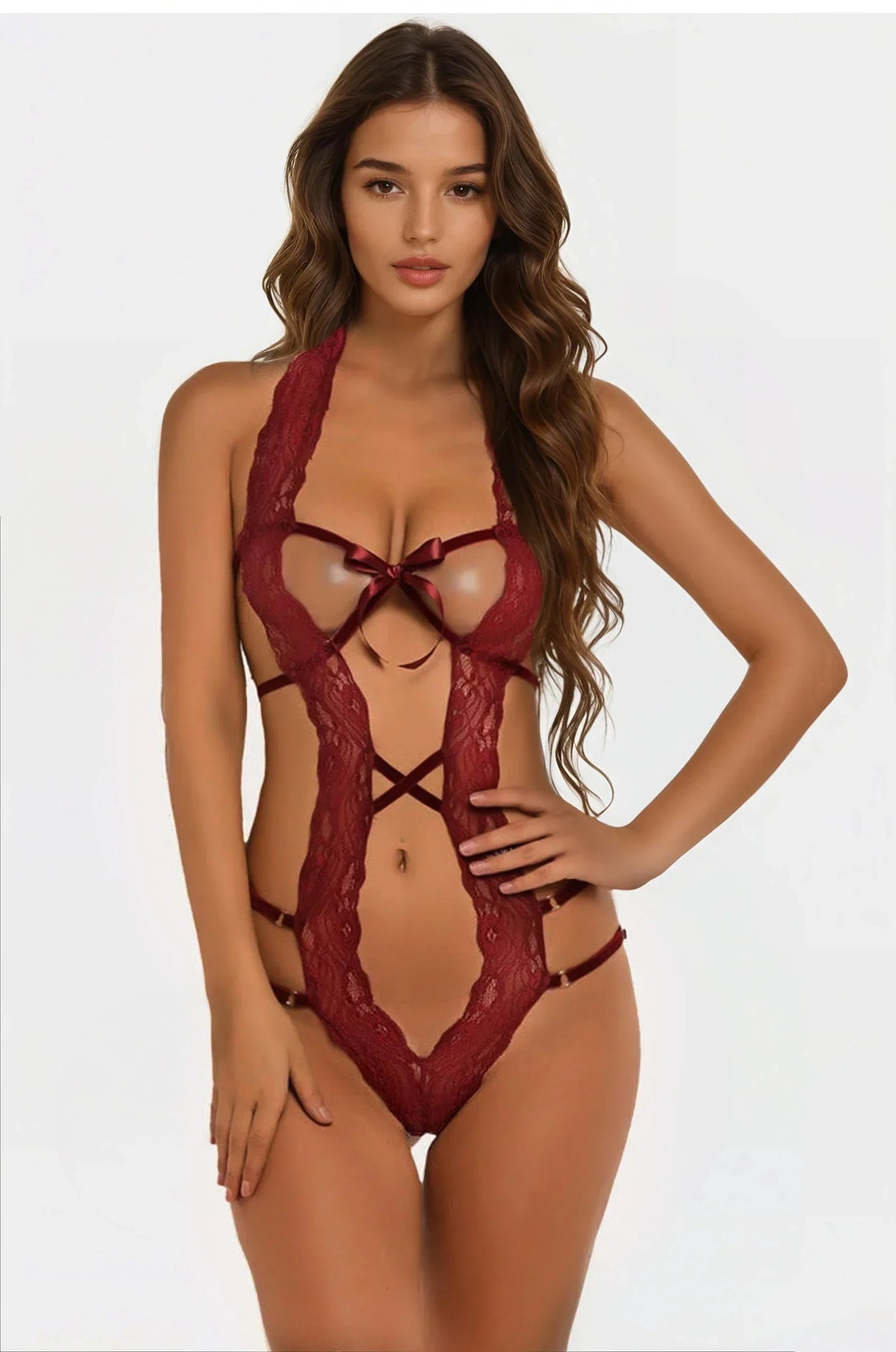 Strappy Lace String Teddy — view 12 | Lavah Pleasure