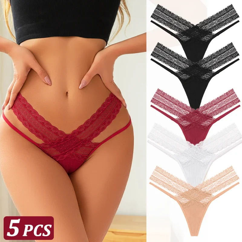 Temptation Lace Thong - 5 Pack