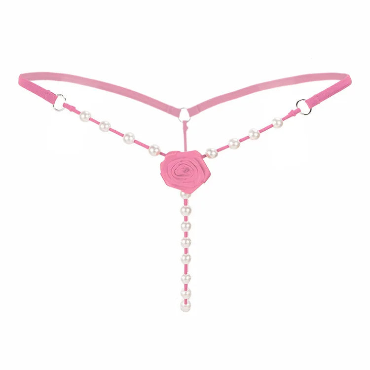 Rose Pearl Crotchless G-String — view 3 | Lavah Pleasure