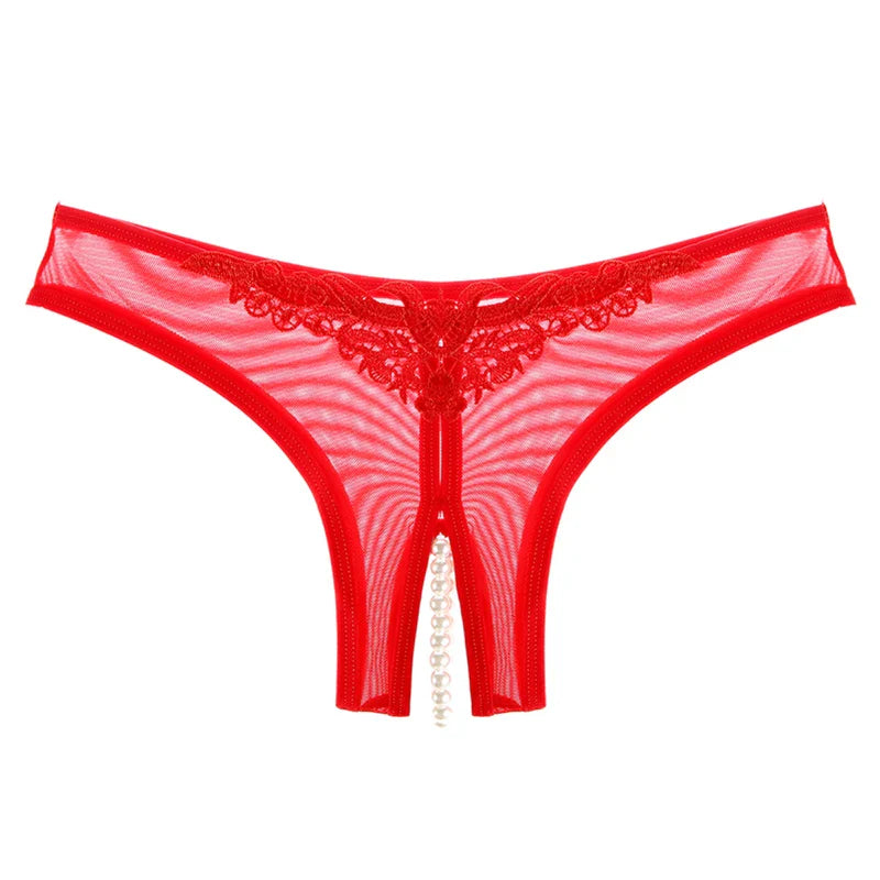 Pearl Mesh Crotchless Panty