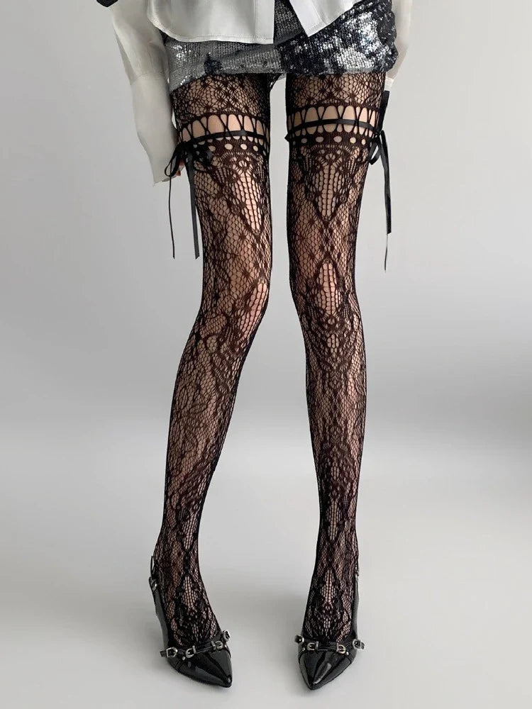 Enchanted Lace Thigh-High Stockings — view 2 | Lavah Pleasure