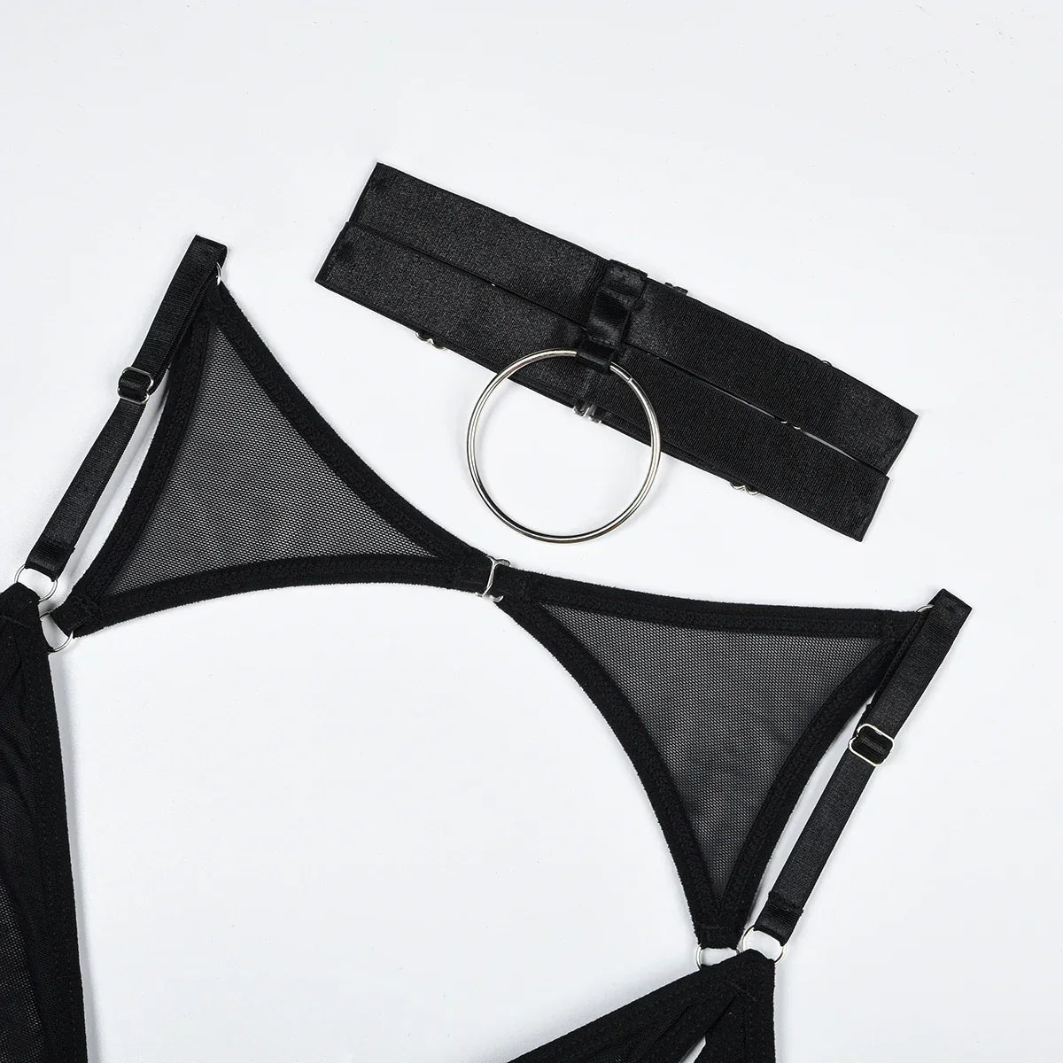 Modern Noir Mesh Lingerie Set — view 4 | Lavah Pleasure