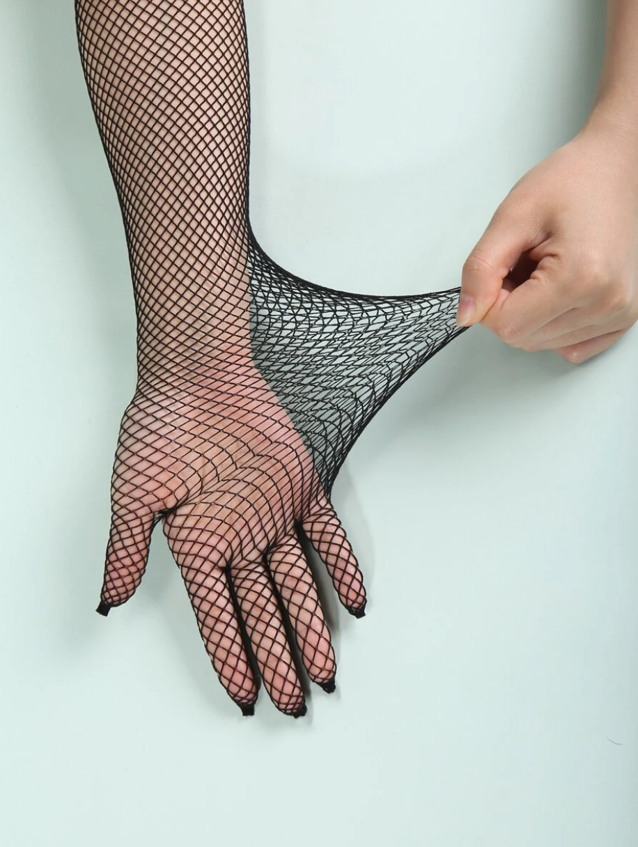Fishnet Long Sleeve Gloves — view 7 | Lavah Pleasure