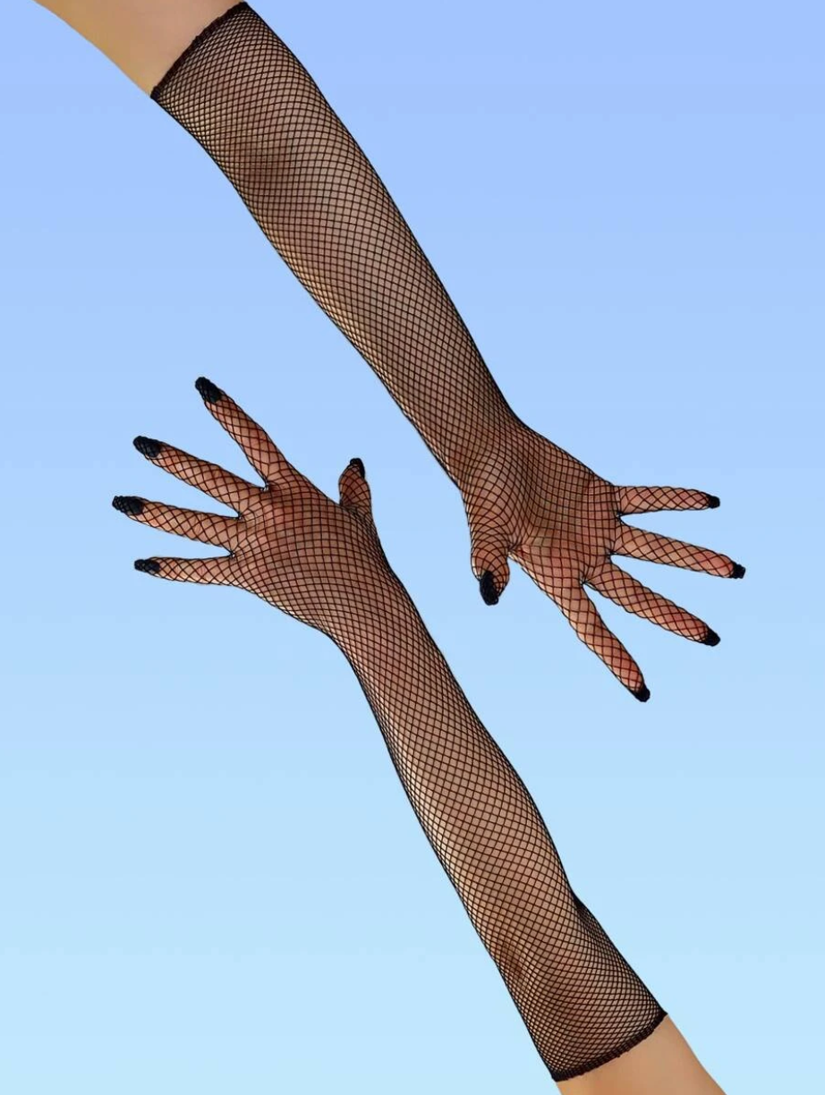 Fishnet Long Sleeve Gloves — view 6 | Lavah Pleasure