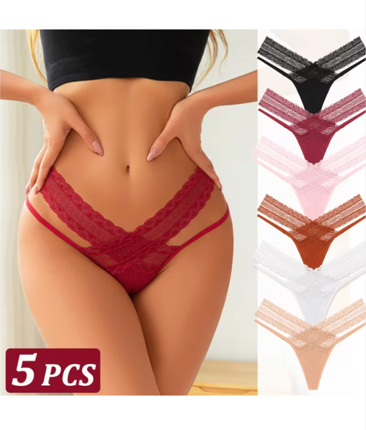 Temptation Lace Thong - 5 Pack