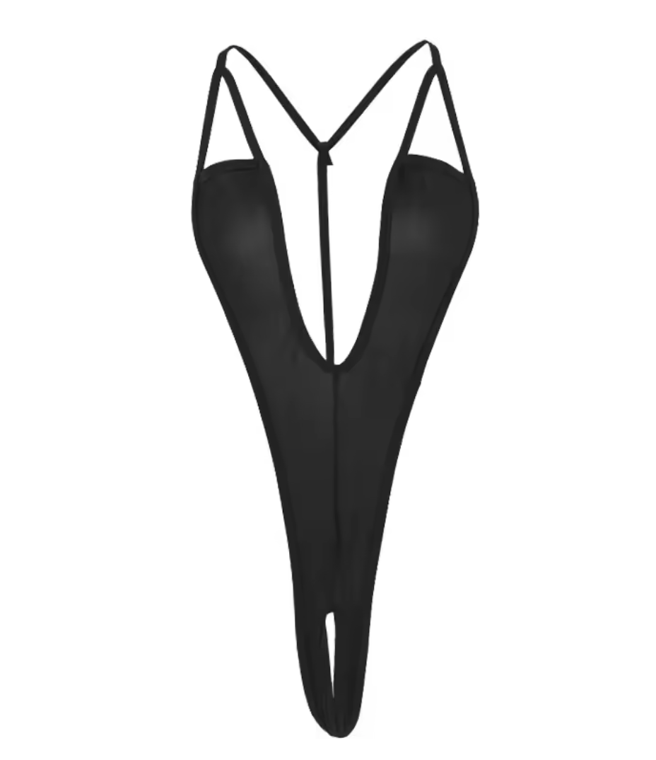 Deep V Micro Thong Crotchless Bodysuit — view 3 | Lavah Pleasure