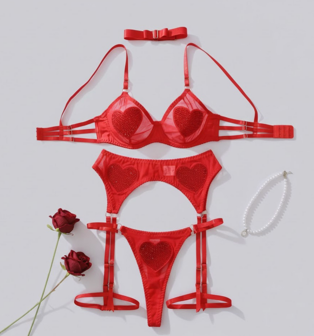 Heartbreaker Halo Garter Set — view 2 | Lavah Pleasure