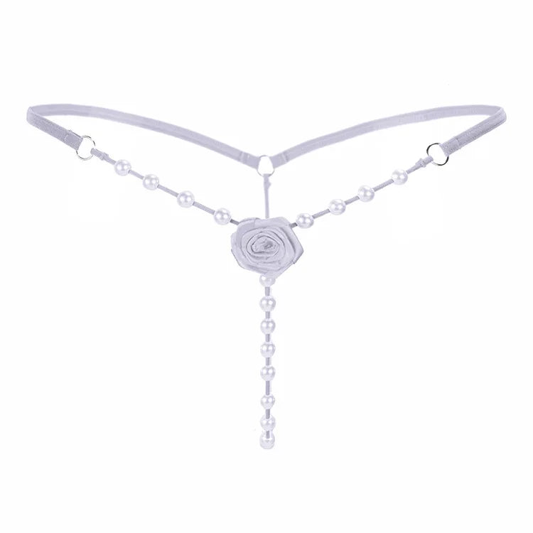 Rose Pearl Crotchless G-String — view 6 | Lavah Pleasure