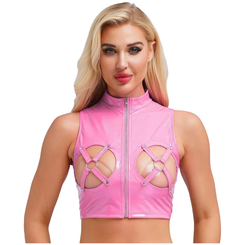 Wetlook Reveal Zipper Top