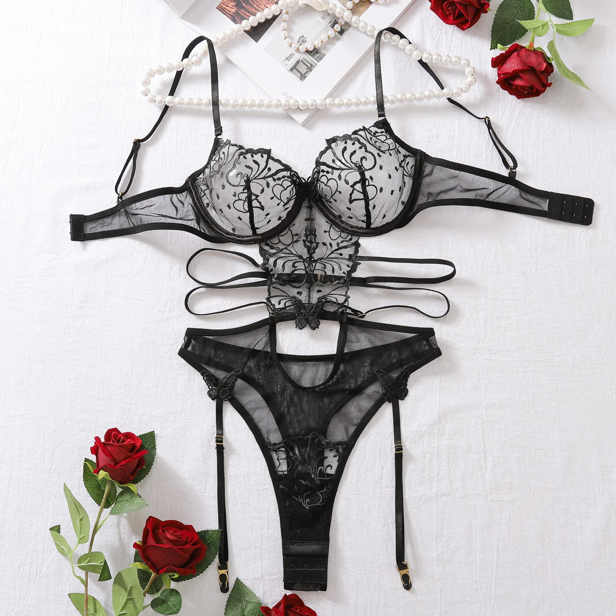 Esme Embroidered Cutout Bodysuit