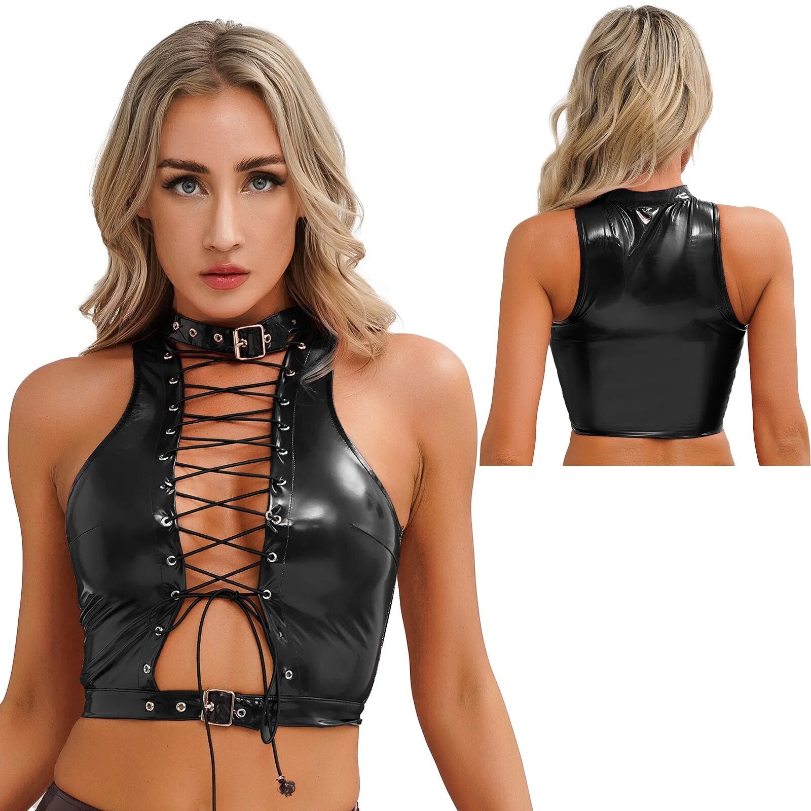 Lena Leather Top — view 6 | Lavah Pleasure