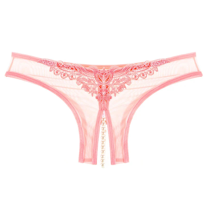 Pearl Mesh Crotchless Panty
