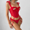 Velvet Bow Corset Garter Set — Corset | Lavah Pleasure