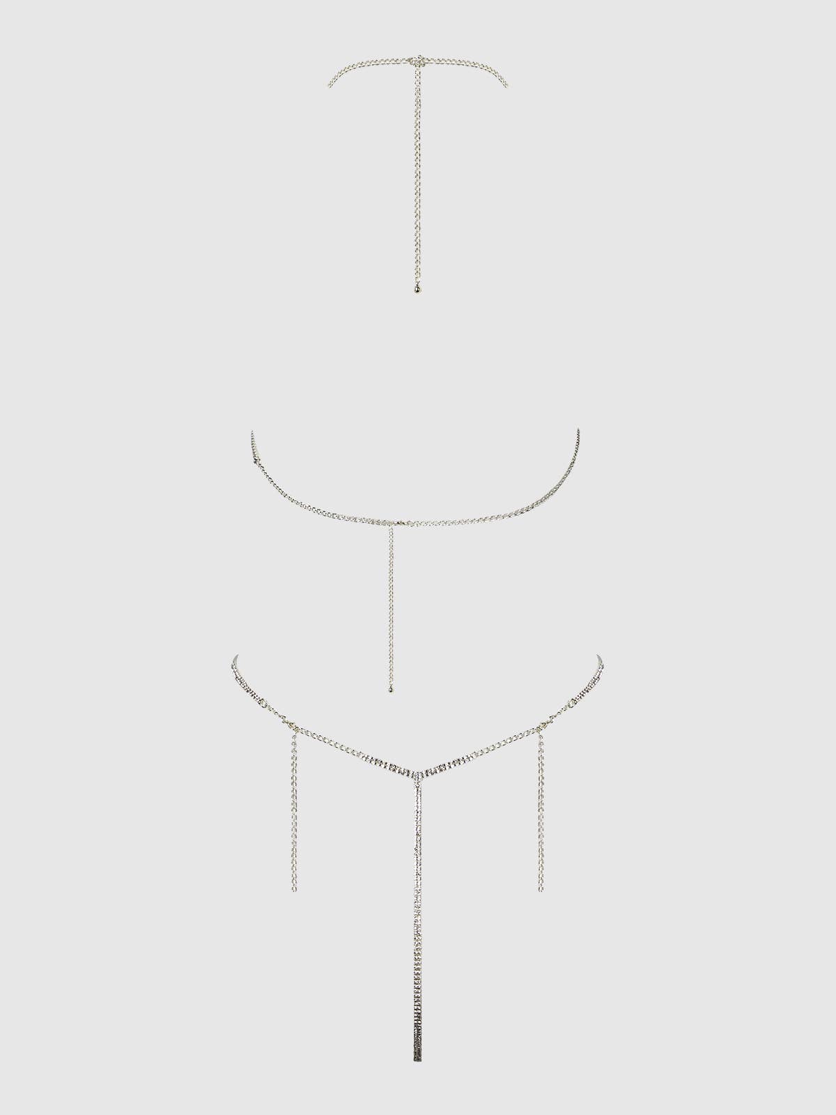 Rhinestone Dangle Fringe Teddy — view 6 | Lavah Pleasure