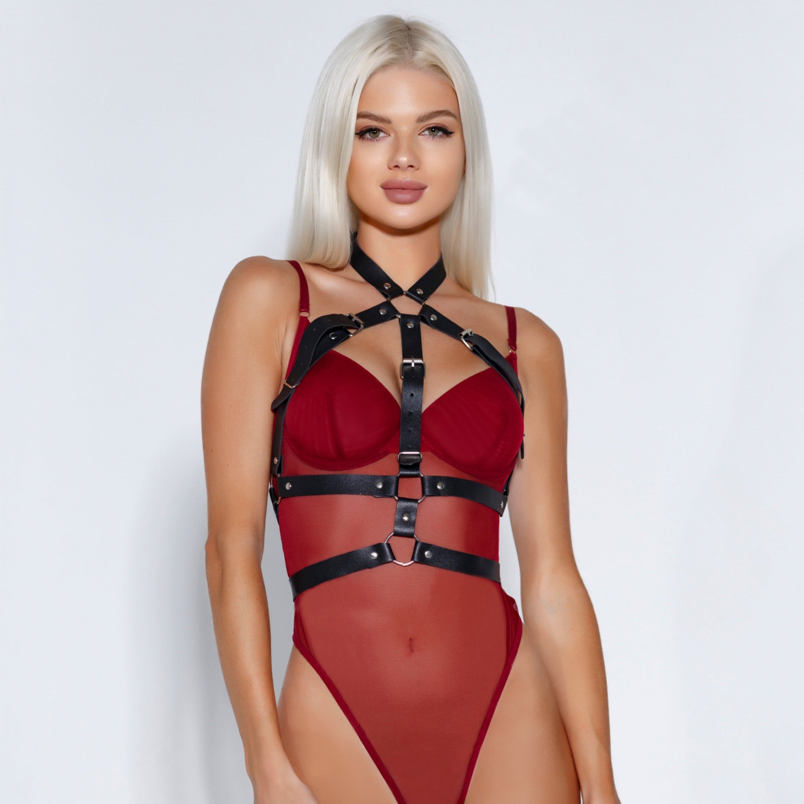 Alma's Goth Harness Bra — view 3 | Lavah Pleasure