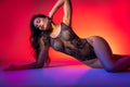 Snake Fishnet Rhinestone Bodysuit — Bodysuit | Lavah Pleasure