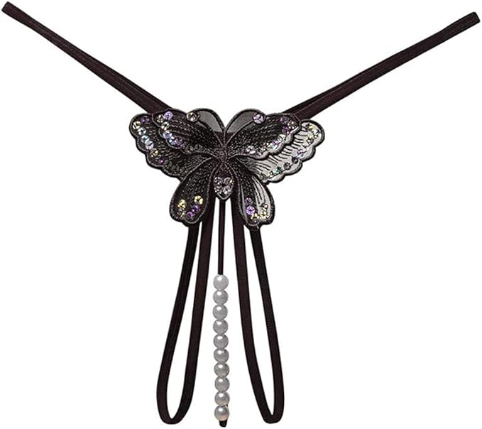 Butterfly Crotchless Pearl Thong