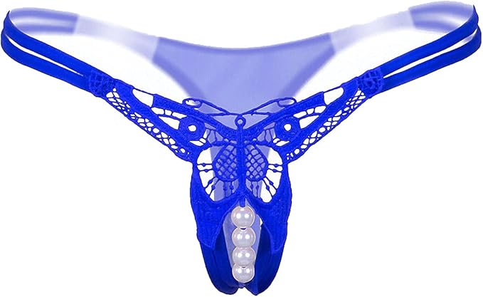 Social Butterfly Crotchless Pearl Thong — view 4 | Lavah Pleasure