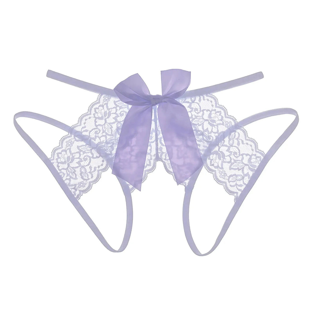 Bow-Lace Crotchless Panty — view 2 | Lavah Pleasure