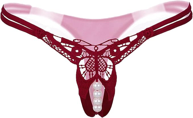Social Butterfly Crotchless Pearl Thong — view 5 | Lavah Pleasure