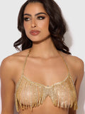 Rhinestone Dangle V-Neck Bra — Bra | Lavah Pleasure