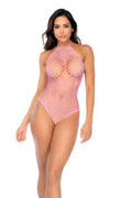 Heart Fishnet Bodysuit with Heart Detail — Bodysuit | Lavah Pleasure