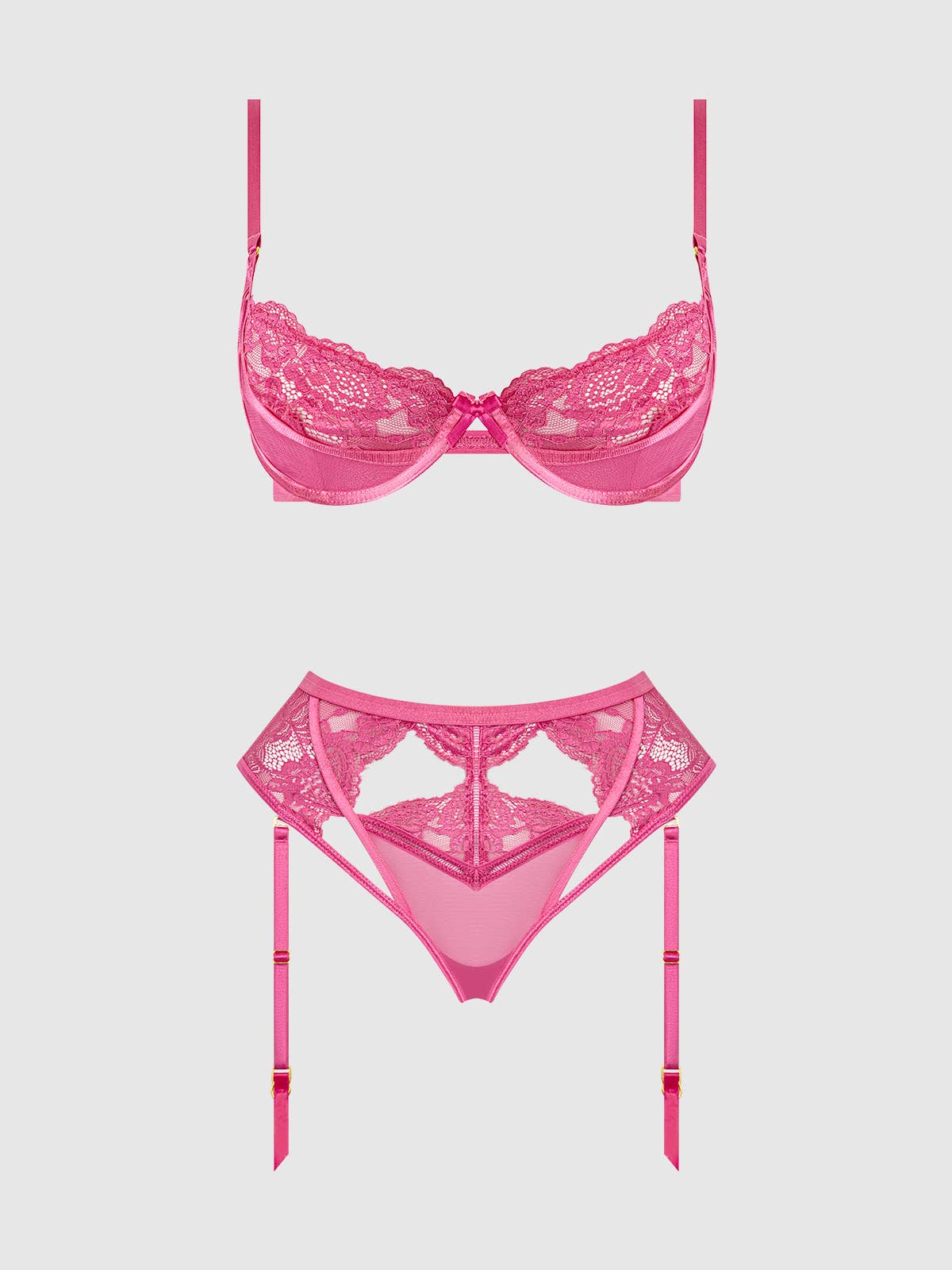 Harlow Lace Underwire Bra & High Waist Backless Panty Set — view 5 | Lavah Pleasure