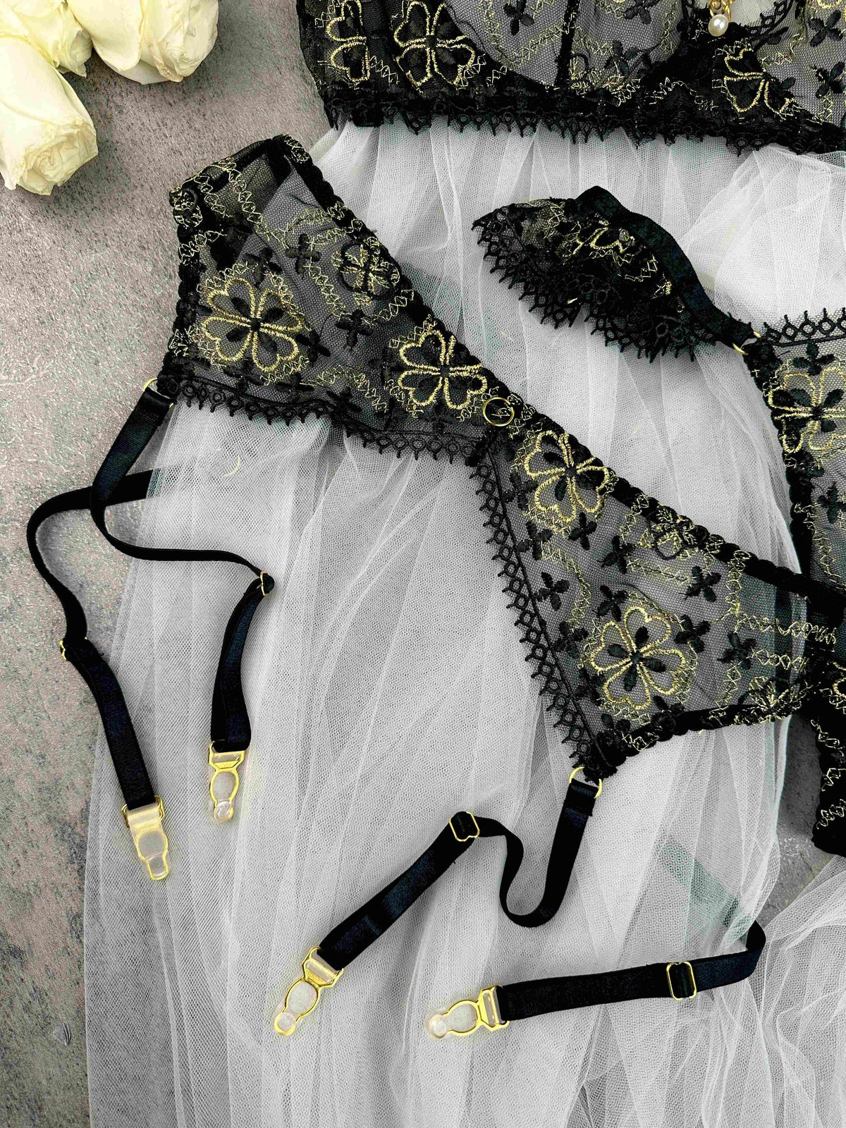 Vanessa Golden Clover Lingerie Set — view 8 | Lavah Pleasure